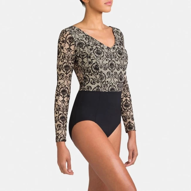 Capezio Rococo Riche Lond Sleeve Leotard, baletný dres
