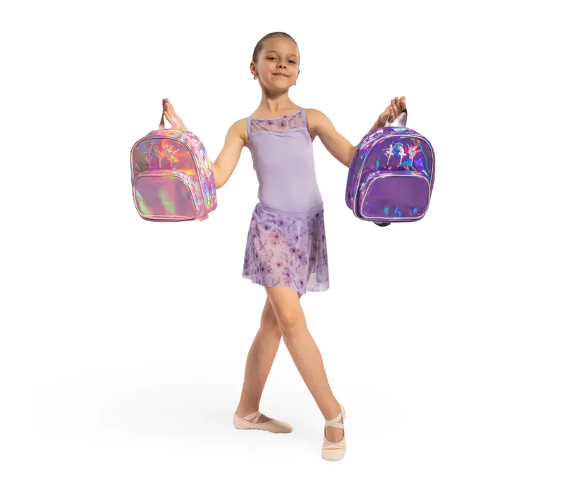 Bloch Ballerina Backpack, szivárványos lány hátizsák - Irizáló rózsaszín