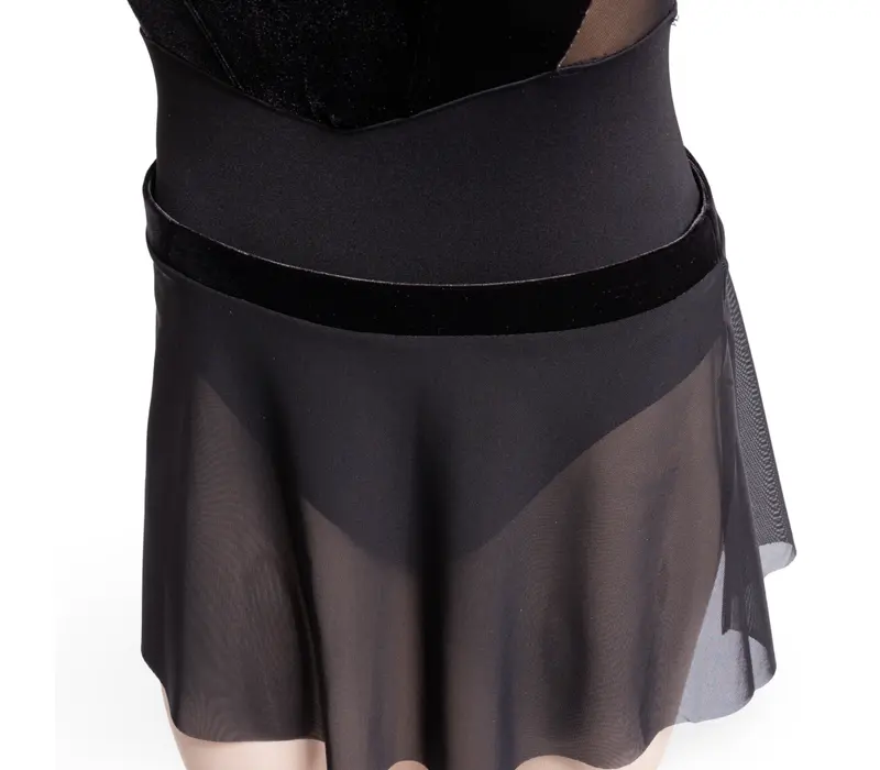 Bloch Hana Floral mesh skirt, női szoknya elasztikus derékkal - Fekete