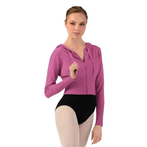 Bloch Cropped Knit Full Zip Hoodie, női kapucnis pulóver Bloch Cropped Knit Full Zip Hoodie, női kapucnis pulóver
