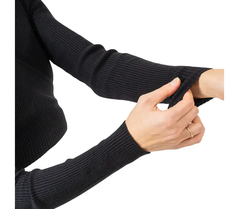 Bloch Wrap Pulóver Luna, női kötött melegítő top - Fekete