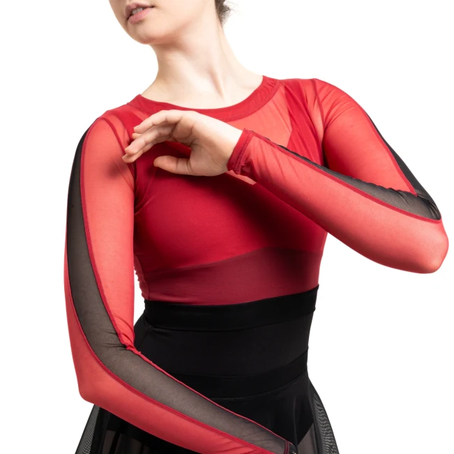 Capezio C'est La Vie Joyeux mesh cover up női top Capezio C'est La Vie Joyeux mesh cover up női top - Skarlátvörös Capezio