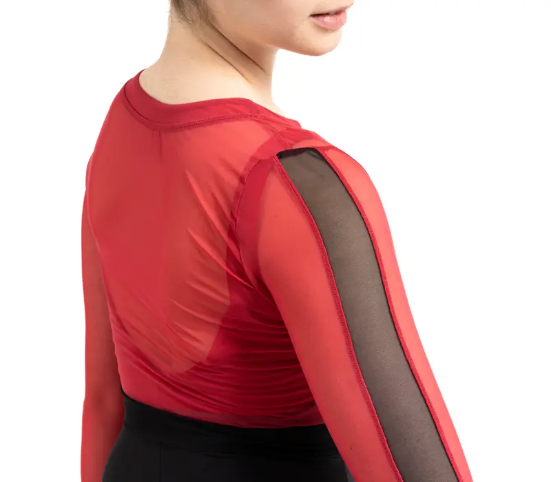 Capezio C'est La Vie Joyeux mesh cover up női top - Skarlátvörös Capezio