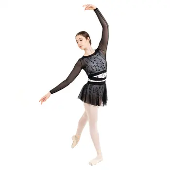Capezio C'est La Vie Joyeux mesh cover up női top - Fekete