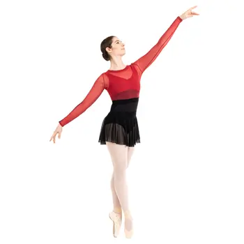 Capezio C'est La Vie Joyeux mesh cover up női top - Skarlátvörös Capezio