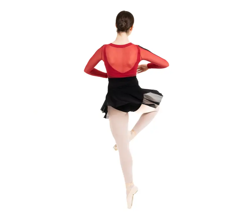 Capezio C'est La Vie Joyeux mesh cover up női top - Skarlátvörös Capezio