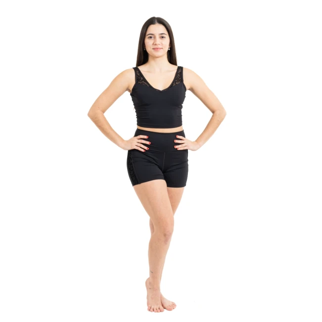 Capezio Bella Notte Vita Side Panel Short, női rövidnadrág - Fekete