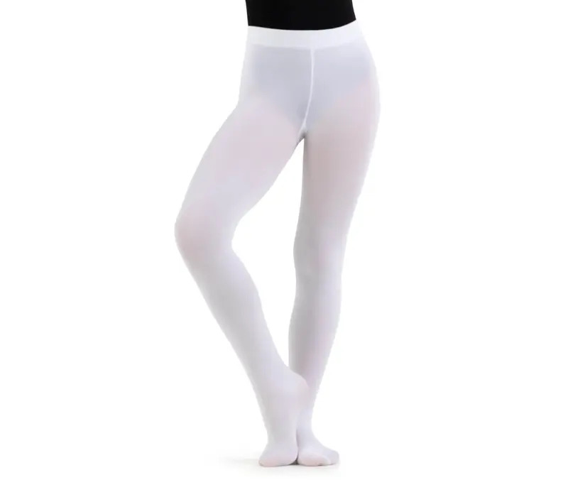 Capezio ultra soft Footed Tight, lány harisnya teljes talprésszel - Fehér