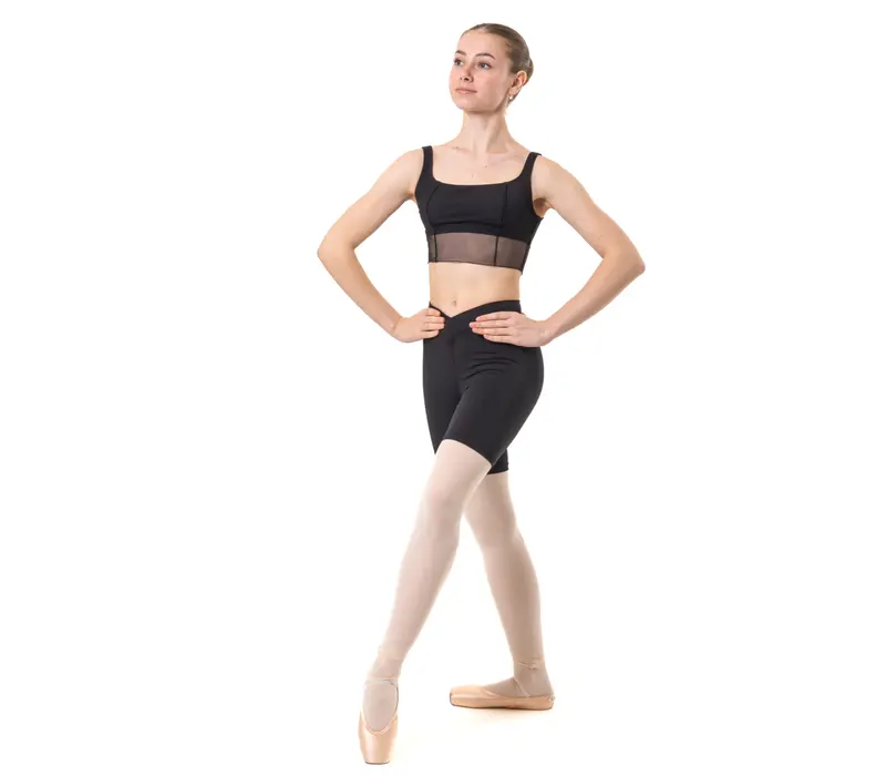 Capezio Goddes Sculpt Bra, felső vastag pántokkal - Fekete