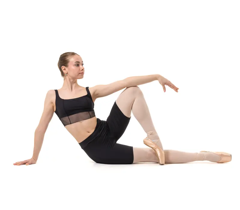 Capezio Goddes Sculpt Bra, felső vastag pántokkal - Fekete