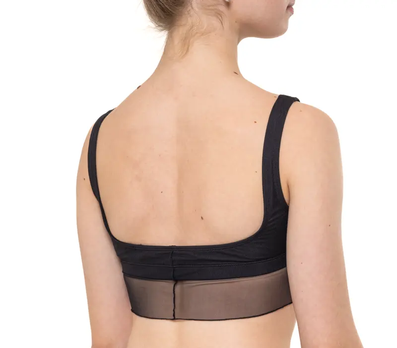 Capezio Goddes Sculpt Bra, felső vastag pántokkal - Fekete