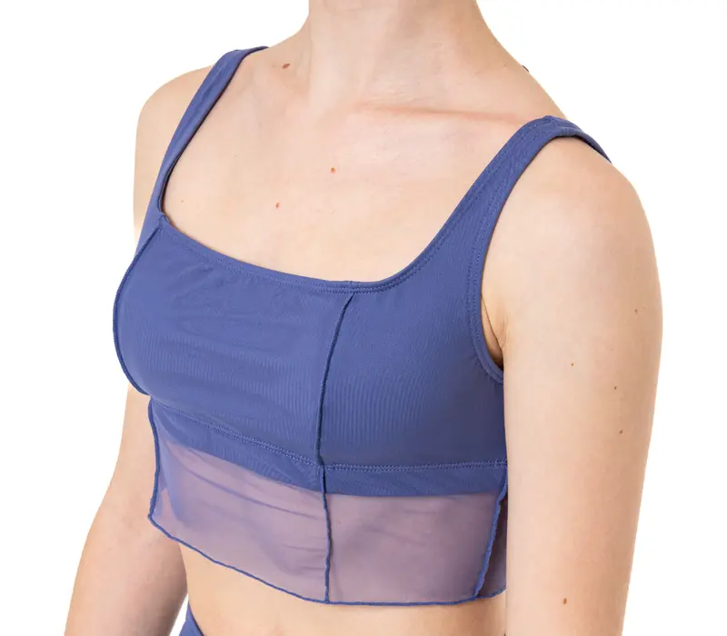 Capezio Goddes Sculpt Bra, felső vastag pántokkal - Kék - storm blue
