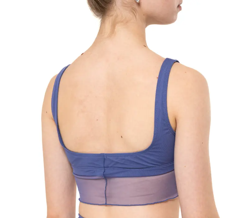 Capezio Goddes Sculpt Bra, felső vastag pántokkal - Kék - storm blue