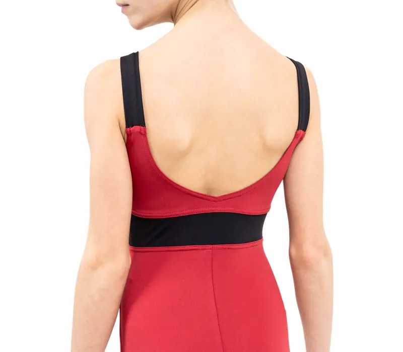 Capezio C'est La Vie Fleur Leotard, lányos ruha szélesebb vállpánttal - Skarlátvörös Capezio