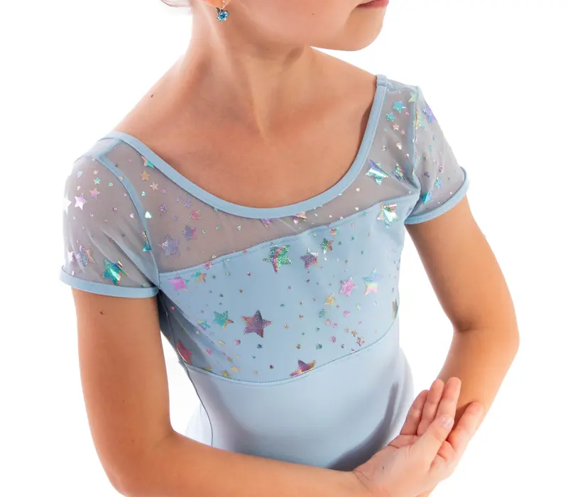 Capezio Galaxy, rövid ujjú gyerek dressz - Világoskék Capezio