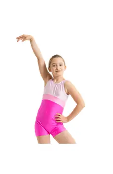 Capezio Galaxy Biketard, lányos rövid ujjú egyrészes