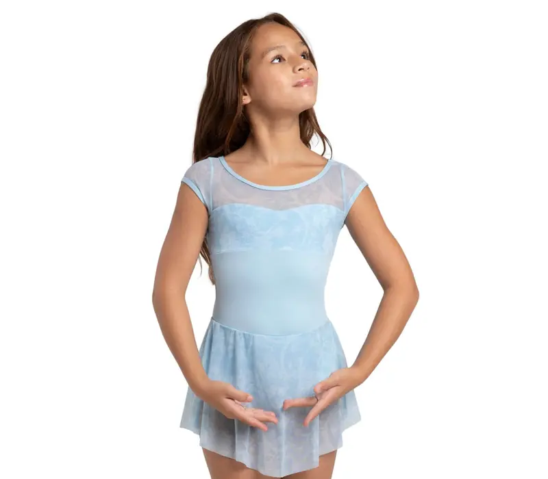 Capezio Opal, lány baletdressz szoknyával - Világoskék Capezio