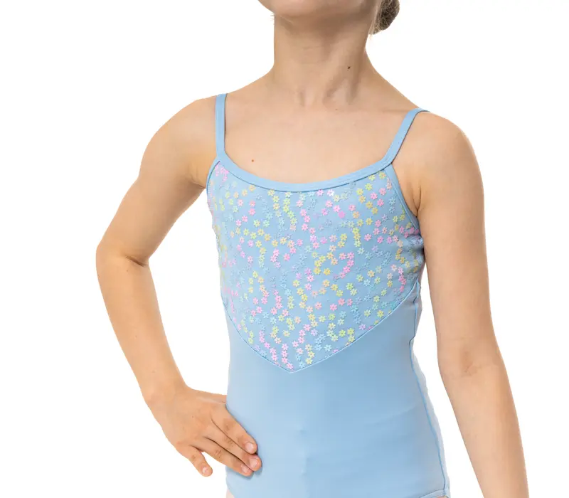 Capezio Lake leotard, dressz vékony pánttal - Világoskék Capezio