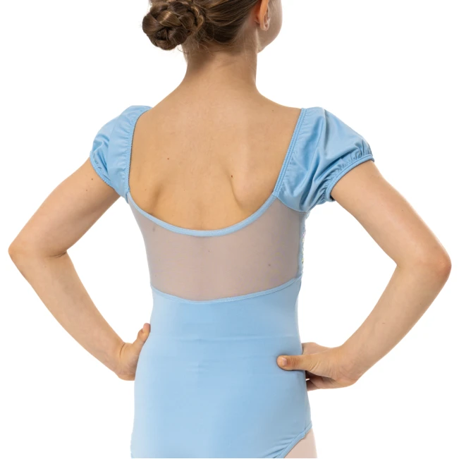 Capezio Lotus leotard, rövid ujjú dressz lányoknak - Világoskék Capezio