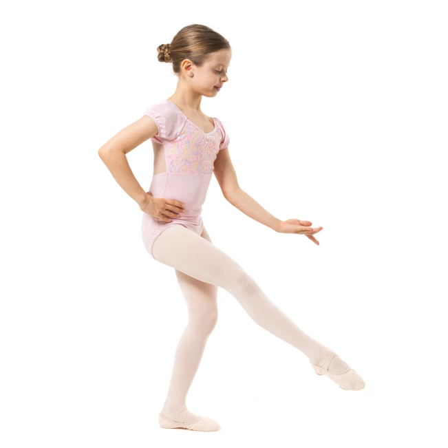 Capezio Lotus leotard, rövid ujjú dressz lányoknak Capezio Lotus leotard, rövid ujjú dressz lányoknak - Rózsaszín Capezio