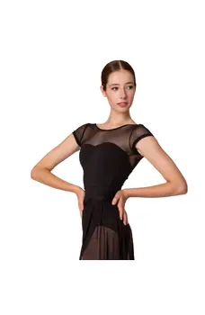 Capezio Meryl Mesh Yoke Short Sleeve, rövid ujjú, balett dressz