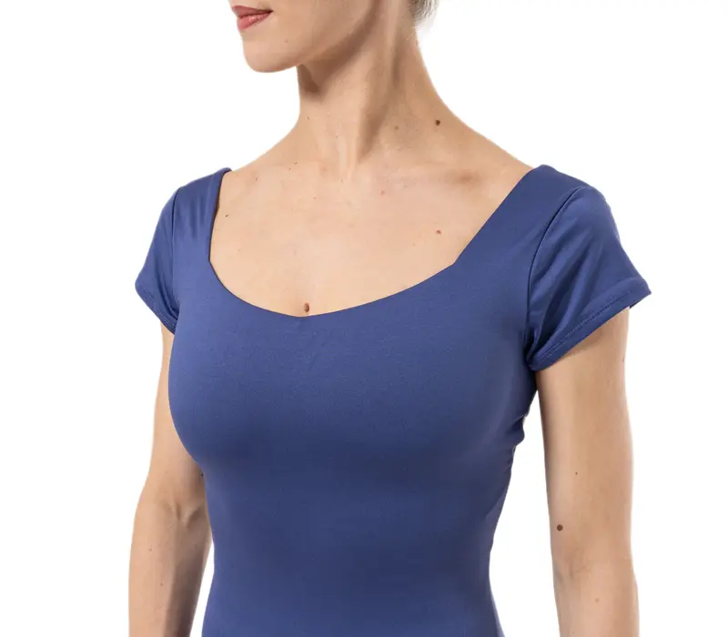 Capezio Portoro, női rövid ujjú táncdressz - Kék Skipper Navy Capezio