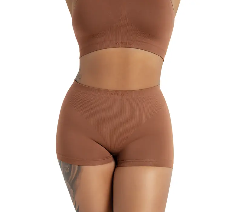 Capezio Seamless Short, női varrás nélküli rövidnadrág  - Mokkabarna Capezio