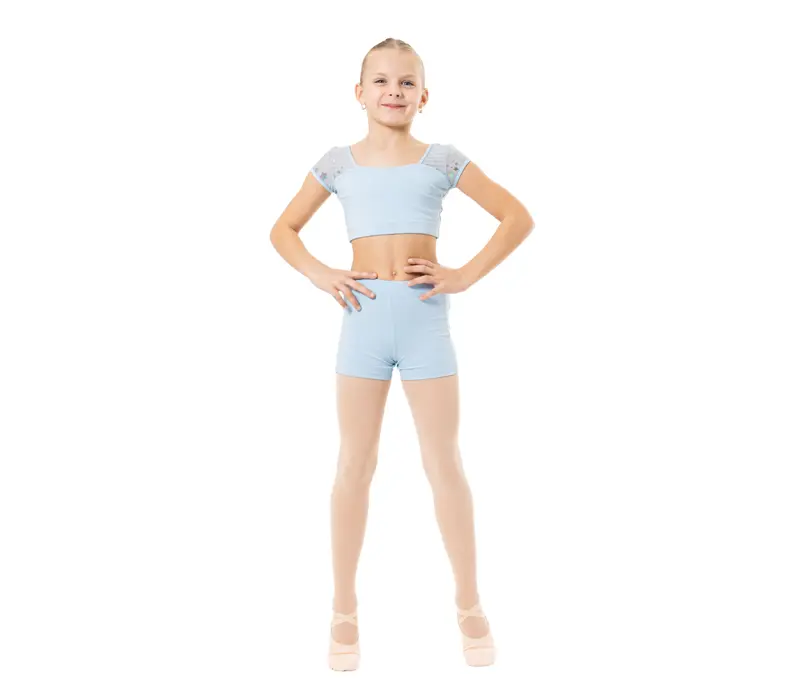 Capezio Foldover Boyshort, short gyerekeknek - Világoskék Capezio