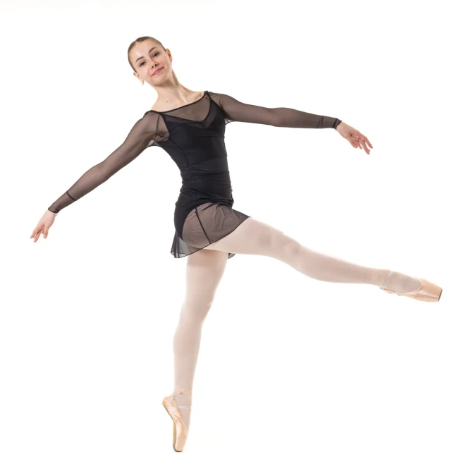 Capezio Dusk Mesh, hosszú ujjú női felső - Fekete Capezio Dusk Mesh, hosszú ujjú női felső - Fekete