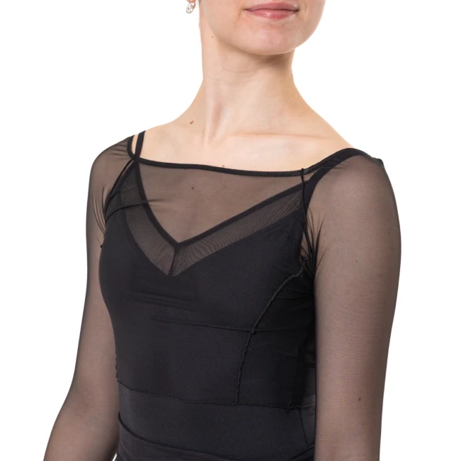 Capezio Dusk Mesh, hosszú ujjú női felső Capezio Dusk Mesh, hosszú ujjú női felső - Fekete