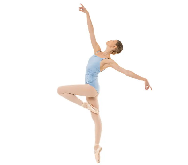 Capezio Wistful Camisole Leotard, finom redőzött női dressz - Világoskék - Horizon Capezio