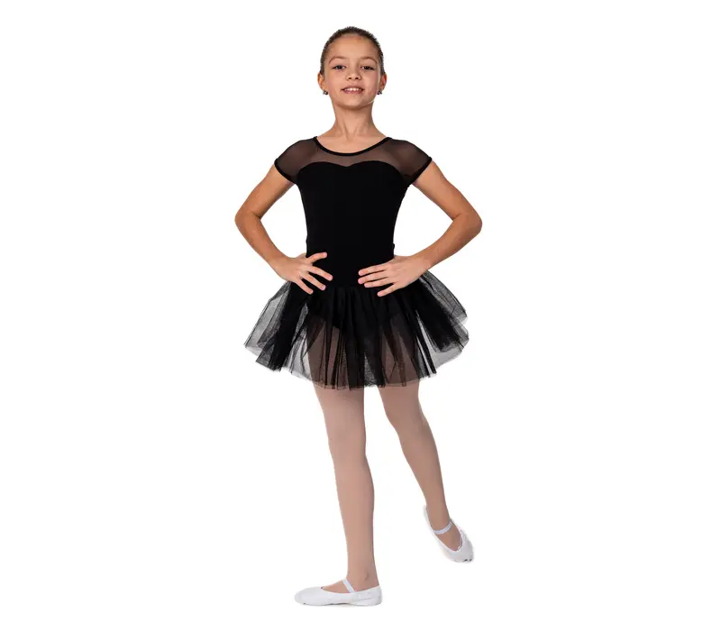 Capezio Keyhole Back Tutu Dress, dressz tütü szoknyával gyerekeknek - Fekete