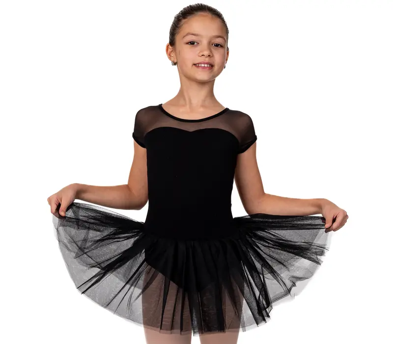 Capezio Keyhole Back Tutu Dress, dressz tütü szoknyával gyerekeknek - Fekete