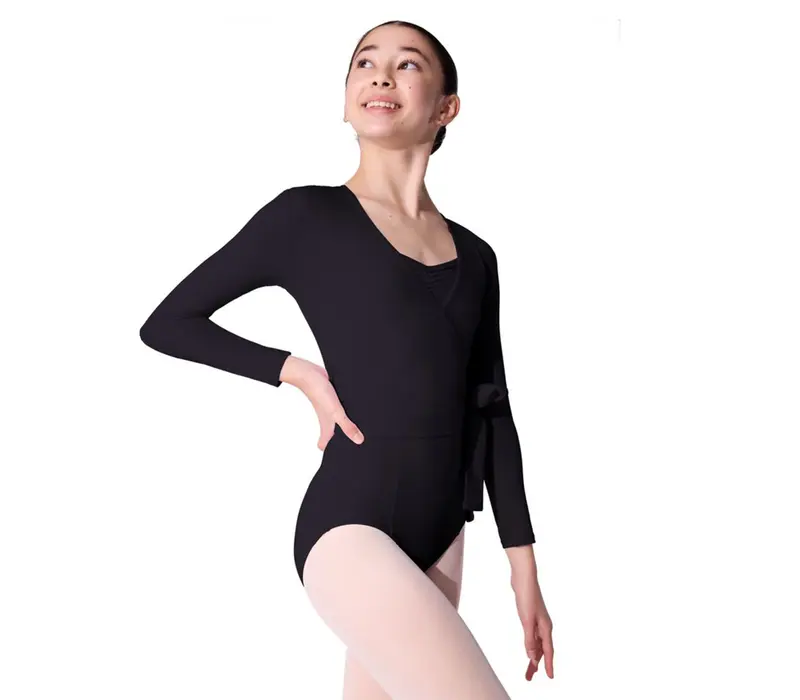Capezio Essentials Wrap Top, lányoknak való megkötős felső - Fekete