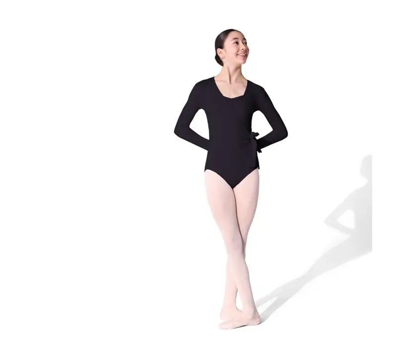 Capezio Essentials Wrap Top, lányoknak való megkötős felső - Fekete