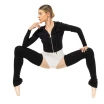 Bloch Cropped Knit Full Zip Hoodie, női kapucnis pulóver