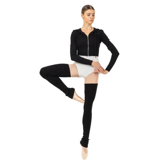 Bloch Cropped Knit Full Zip Hoodie, női kapucnis pulóver