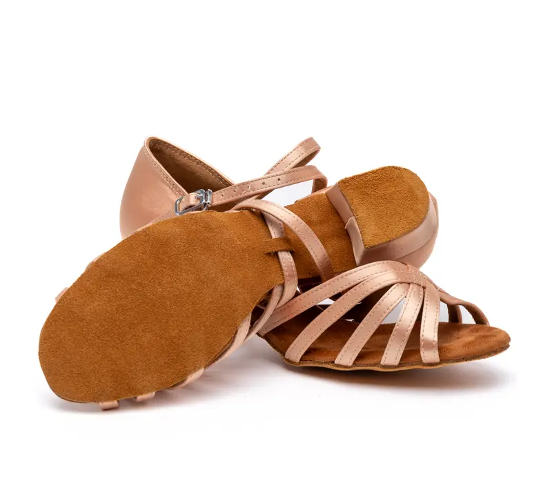 Dancee Betty, latin tánccipő lányoknak - Flesh satin WJ