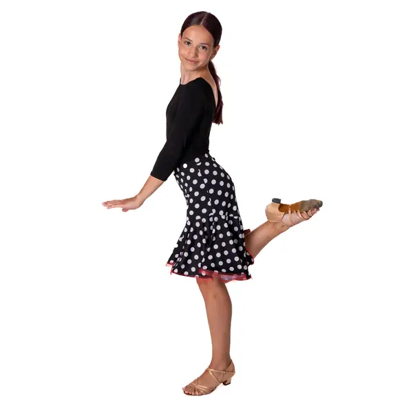 Basic gyerek latin táncszoknya - pöttyös