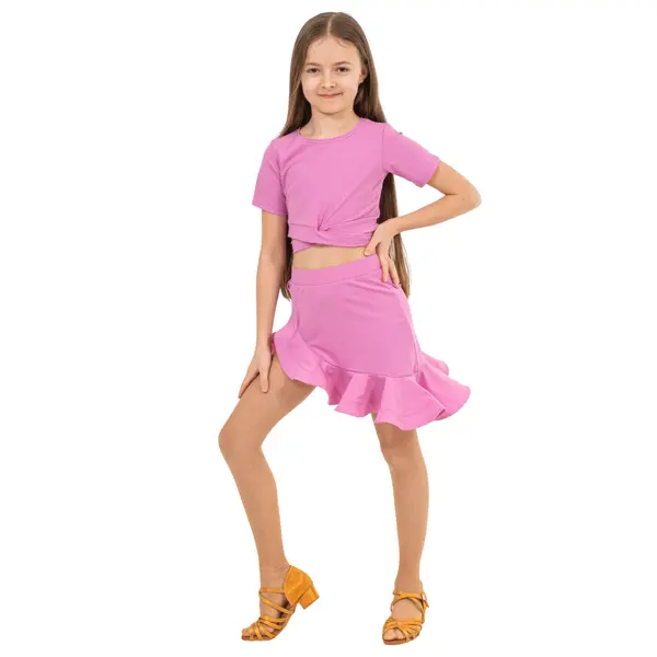 FSD Benita, rövid ujjú, megköthető lány top tánchoz