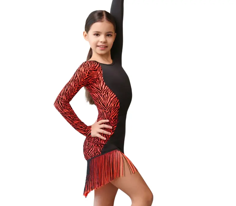 Grand Prix Dolly, hosszú ujjú lány body - fekete/korall GP
