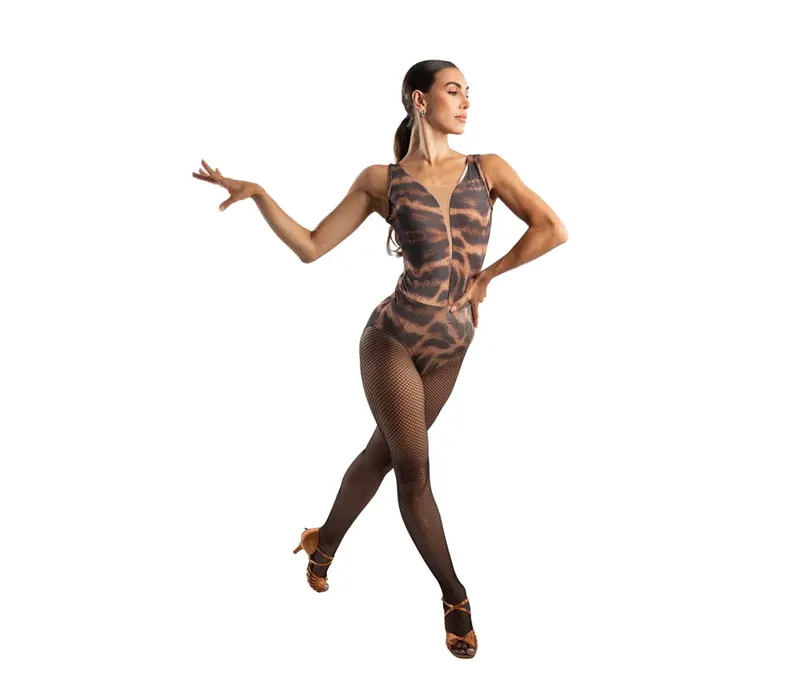 Grand Prix Gabrielle Bachatica, női felső vastag pántokkal - Barna -Wild toffee GP