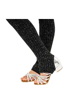 Intermezzo Prelux, kötött lábmelegítő ezüst fonállal latin táncért