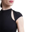 Mirella MB7226 Mock Neck cap sleeve, rövid ujjú dressz nyitott részlettel