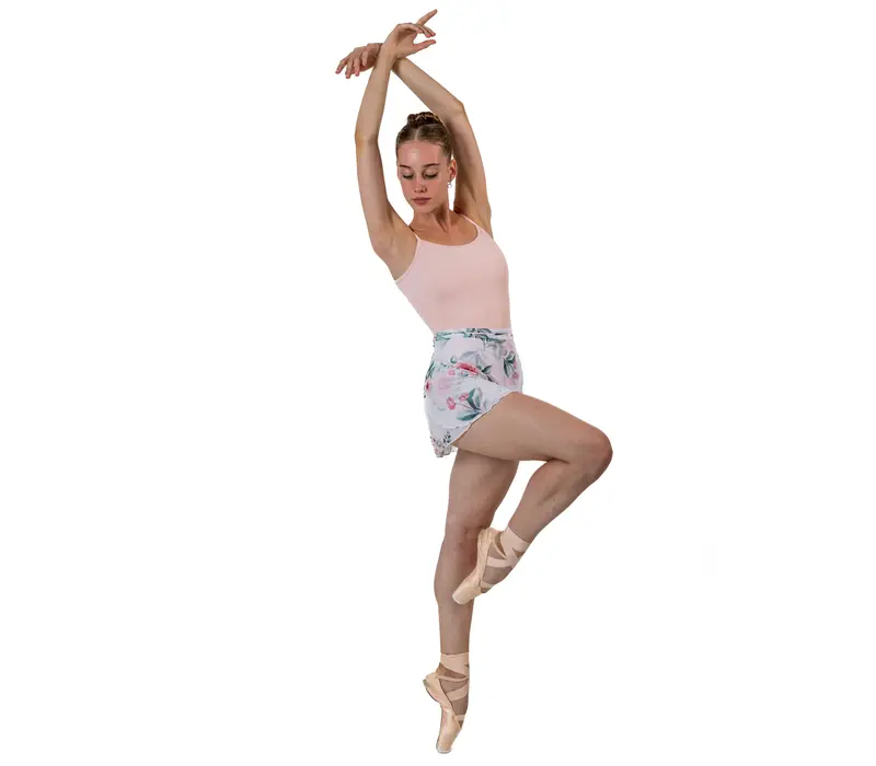 So Danca Floral, átlapolt szoknya - Fehér virágmintás SoDanca