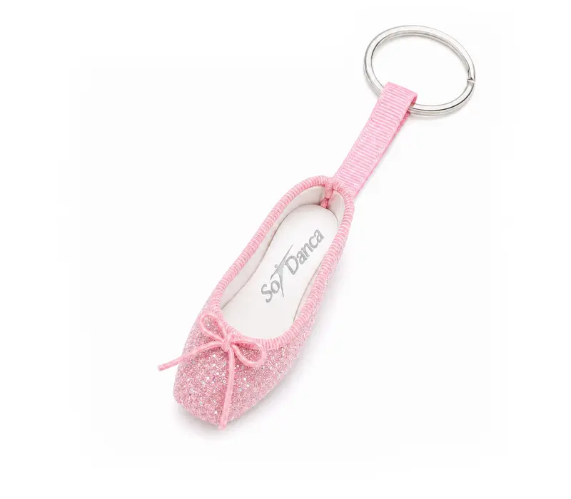 So Danca kulcstartó, csillogó spicccipő - Pink rózsaszín