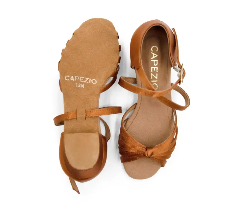Capezio Valentina, latin tánccipő lányoknak - Testszínű - barna