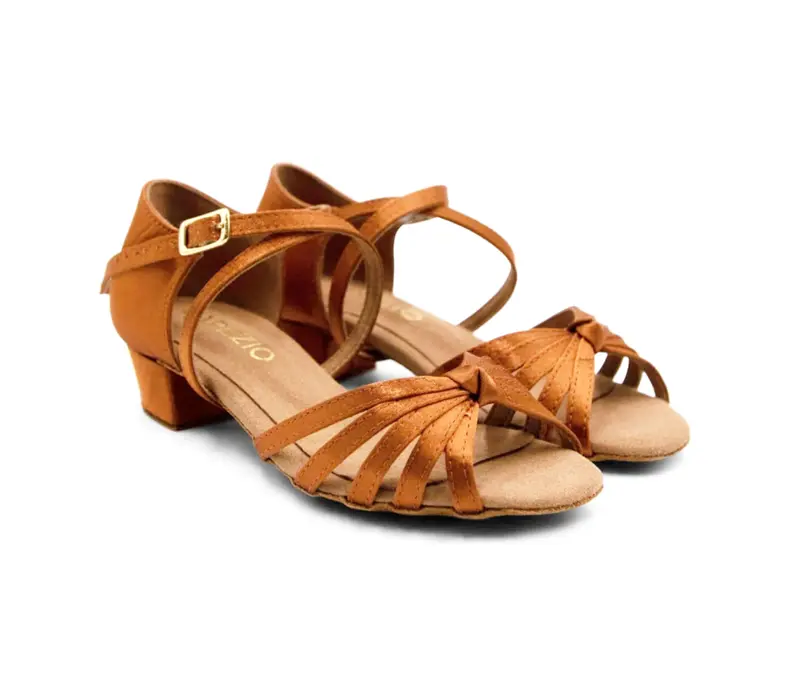 Capezio Valentina, latin tánccipő lányoknak - Testszínű - barna