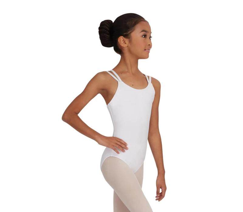 Capezio dupla spagetti pántos dressz CC123, ballet dressz - Fehér