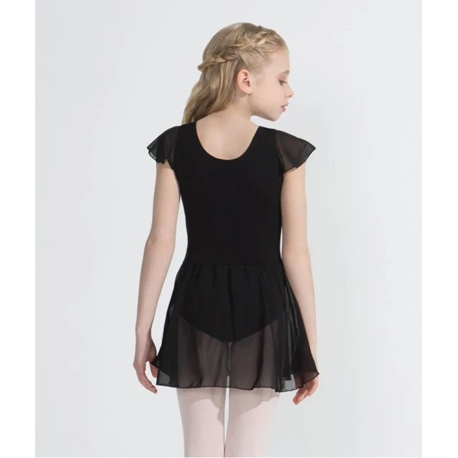 Capezio flutter sleeve dress, dressz szoknyával - Fekete